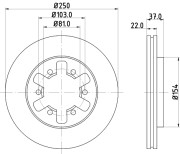 MDC858 Brzdový kotouč MINTEX