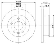 MDC912 Brzdový kotouč MINTEX