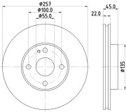 MDC659 Brzdový kotouč MINTEX