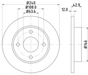 MDC844 Brzdový kotouč MINTEX