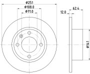 MDC1033 Brzdový kotouč MINTEX