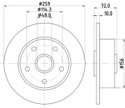 MDC1184 Brzdový kotouč MINTEX