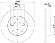 MDC905 Brzdový kotouč MINTEX