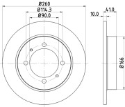 MDC1021C Brzdový kotouč MINTEX