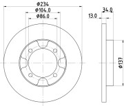 MDC935 Brzdový kotouč MINTEX