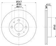 MDC1042 Brzdový kotouč MINTEX