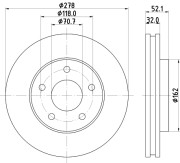 MDC1071 Brzdový kotouč MINTEX