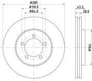 MDC884 Brzdový kotouč MINTEX