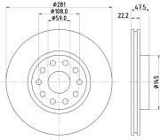 MDC848 Brzdový kotouč MINTEX