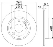 MDC772 Brzdový kotouč MINTEX