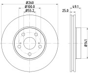 MDC1068 Brzdový kotouč MINTEX