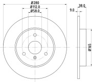 MDC1423 Brzdový kotouč MINTEX