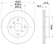 MDC1481 Brzdový kotouč MINTEX