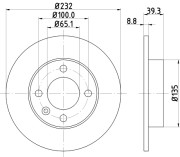 MDC1470 Brzdový kotouč MINTEX