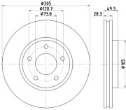 MDC1336 Brzdový kotouč MINTEX