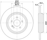 MDC1544 Brzdový kotouč MINTEX