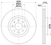 MDC1592 Brzdový kotouč MINTEX