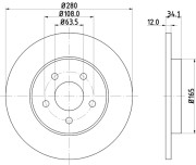 MDC1504C Brzdový kotouč MINTEX