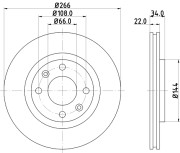 MDC1491C Brzdový kotouč MINTEX