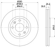 MDC1492C Brzdový kotouč MINTEX