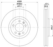 MDC1495 Brzdový kotouč MINTEX