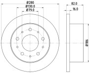 MDC1686 Brzdový kotouč MINTEX