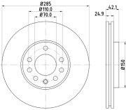 MDC1632C Brzdový kotouč MINTEX