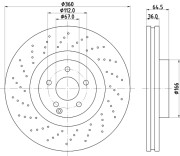 MDC1666 Brzdový kotouč MINTEX