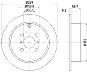 MDC1655 Brzdový kotouč MINTEX