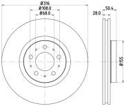 MDC1614 Brzdový kotouč MINTEX