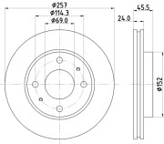 MDC1512 Brzdový kotouč MINTEX