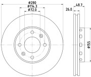 MDC1603 Brzdový kotouč MINTEX