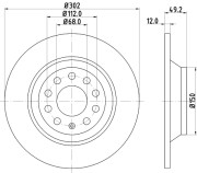 MDC1744 Brzdový kotouč MINTEX