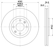 MDC1755 Brzdový kotouč MINTEX