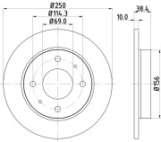 MDC2376 Brzdový kotouč MINTEX