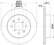 MDC1672 Brzdový kotouč MINTEX