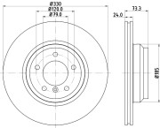 MDC1732C Brzdový kotouč MINTEX