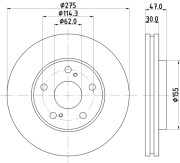 MDC1236 Brzdový kotouč MINTEX