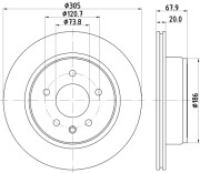 MDC1073 Brzdový kotouč MINTEX