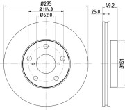 MDC1590 Brzdový kotouč MINTEX