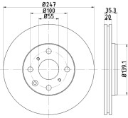 MDC1733 Brzdový kotouč MINTEX