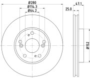 MDC1738 Brzdový kotouč MINTEX