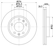 MDC1769 Brzdový kotouč MINTEX