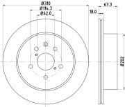 MDC2250 Brzdový kotouč MINTEX