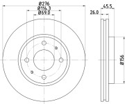 MDC2306 Brzdový kotouč MINTEX