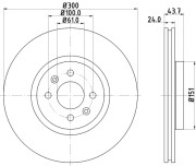 MDC1693 Brzdový kotouč MINTEX