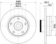 MDC1764 Brzdový kotouč MINTEX