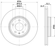 MDC2200C Brzdový kotouč MINTEX