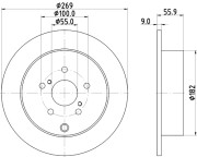 MDC1629 Brzdový kotouč MINTEX