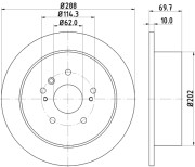 MDC1857 Brzdový kotouč MINTEX